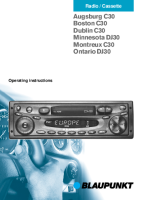 Blaupunkt Montreux-C-30 - Owners Manual